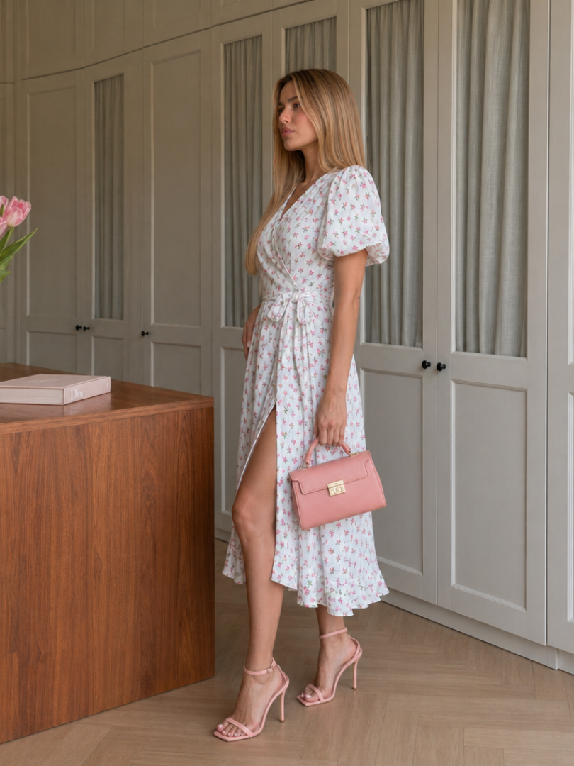 Women's Wrap Midi Dress