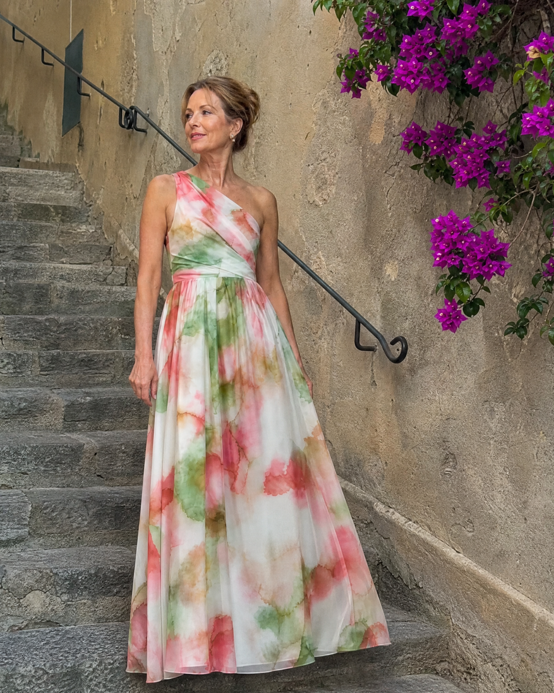 Women's One Shoulder Wedding Guest Maxi Dress