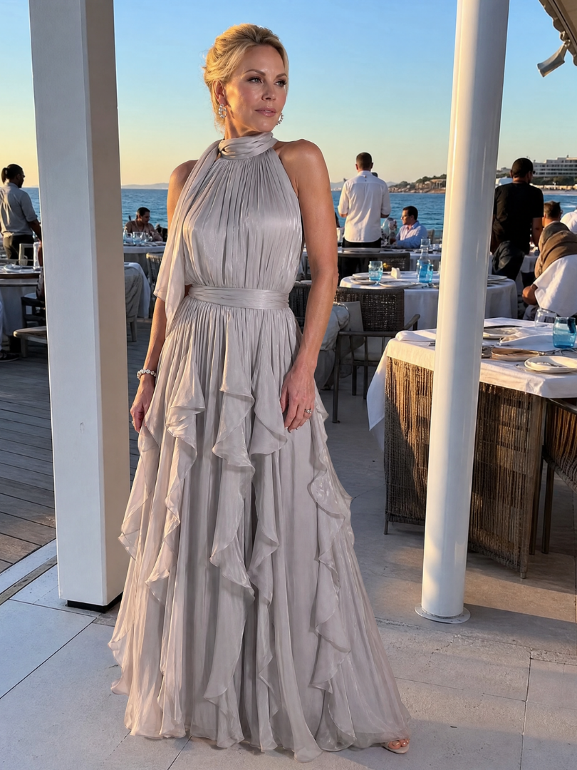 Women's Halter Cocktail Maxi Dress
