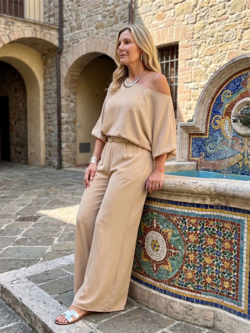 Women's One Shoulder Summer Pants Set