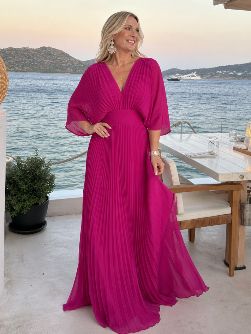 Women's V Neck Formal Maxi Dress