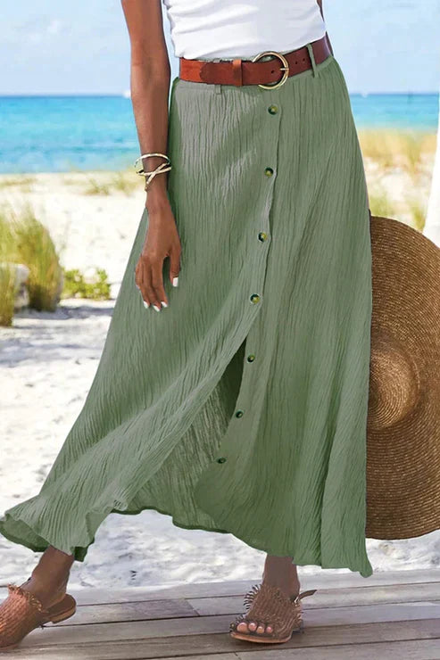Women's Maxi High Waist Skirt – Green