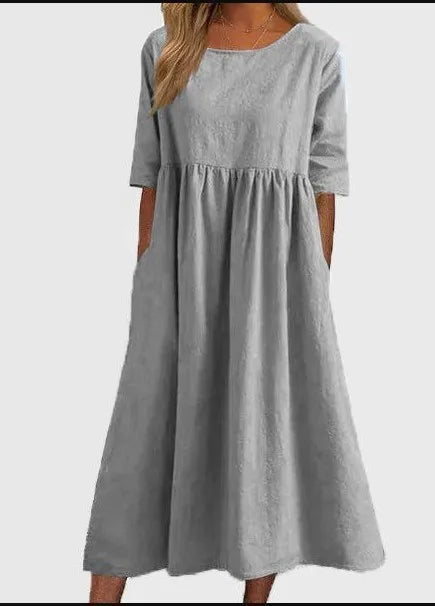 Women's Midi Dress – Light Grey