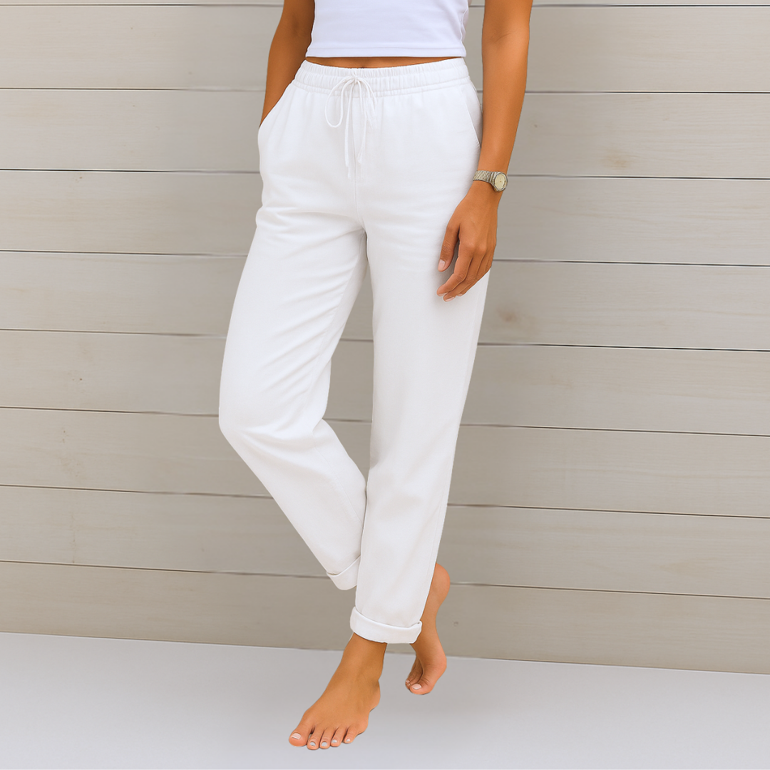 Women's Drawstring Pants – White