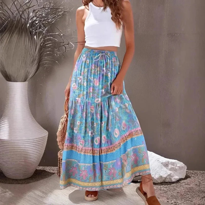 Isabella | Floral Ruffle Maxi Skirt