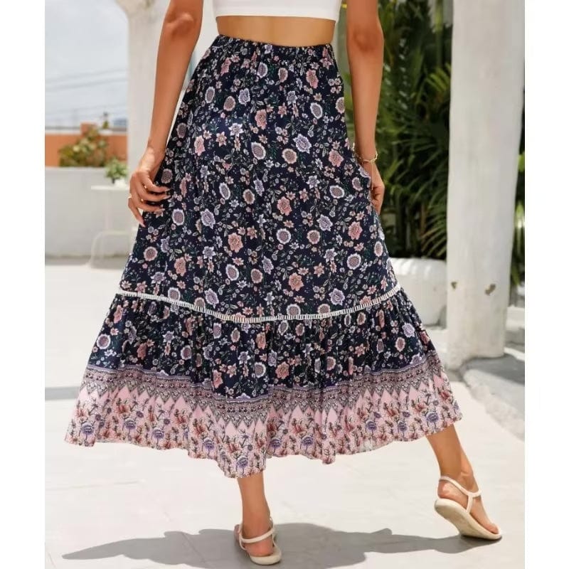 Ava | High Waist Floral Maxi Skirt