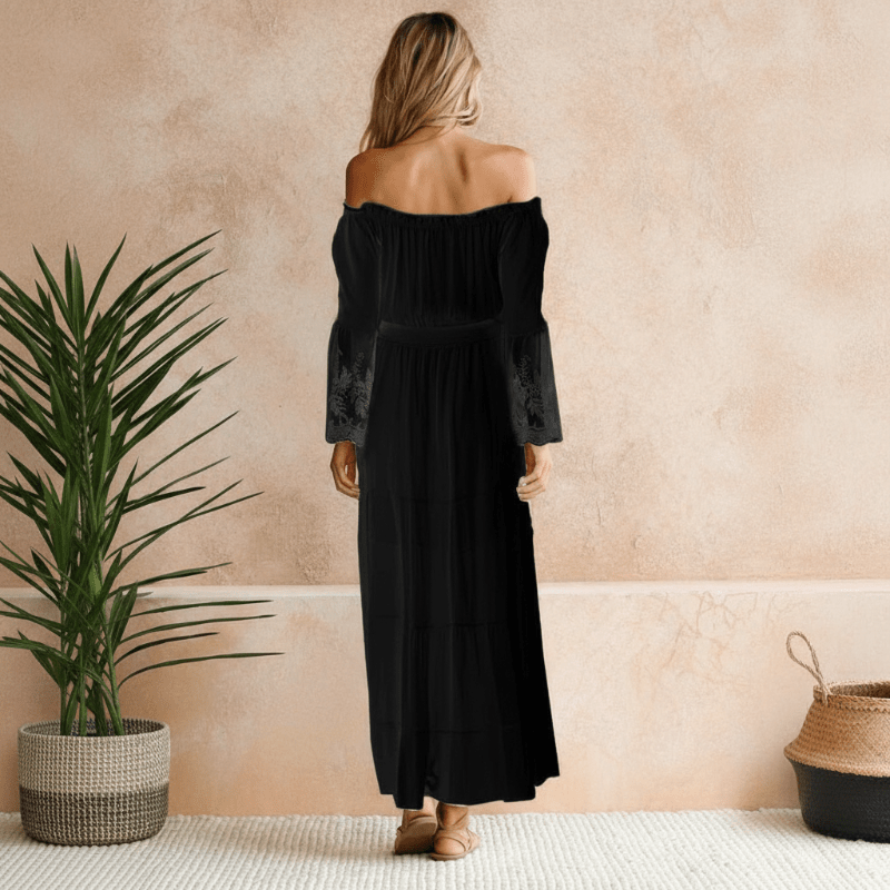 Ashley | Boho Lace White Maxi Dress