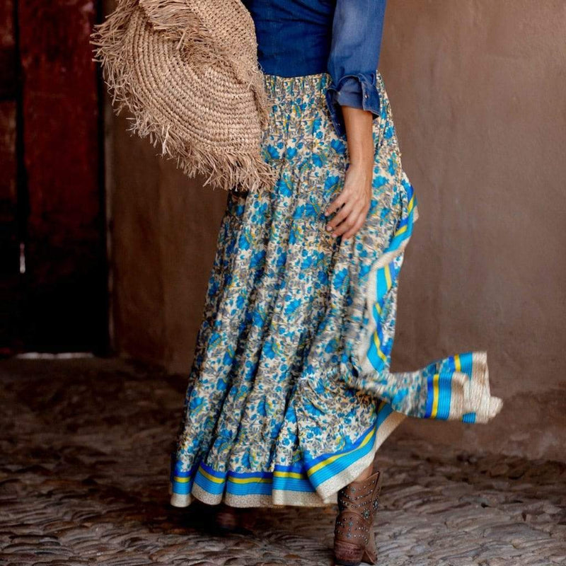 Chloe | Boho Floral Maxi Skirt