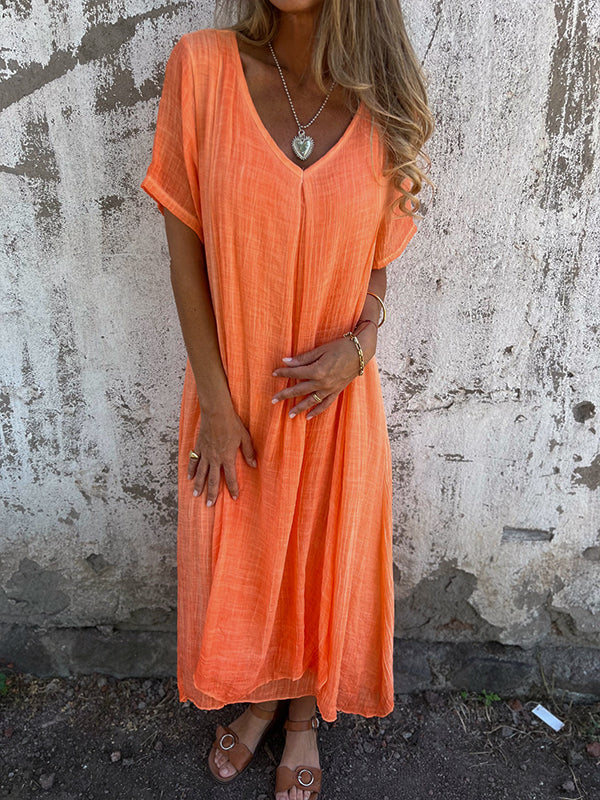 Women's V Neck Maxi Dress