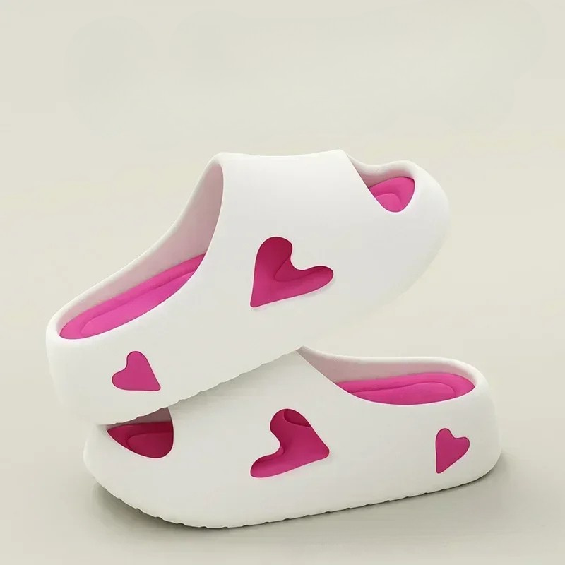 Women's Platform Slides – White