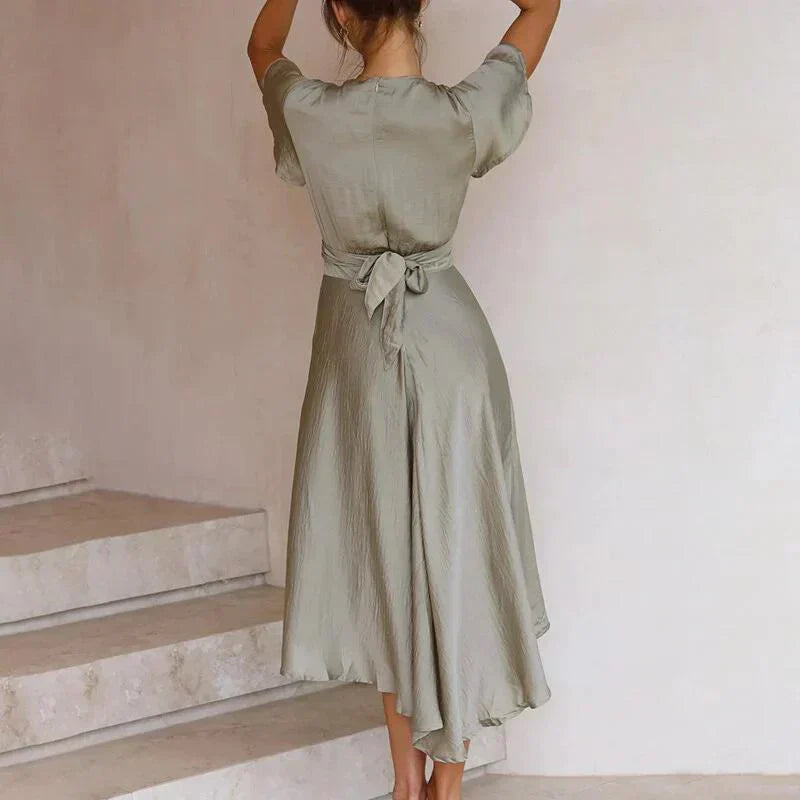 Women's V Neck Midi Dress