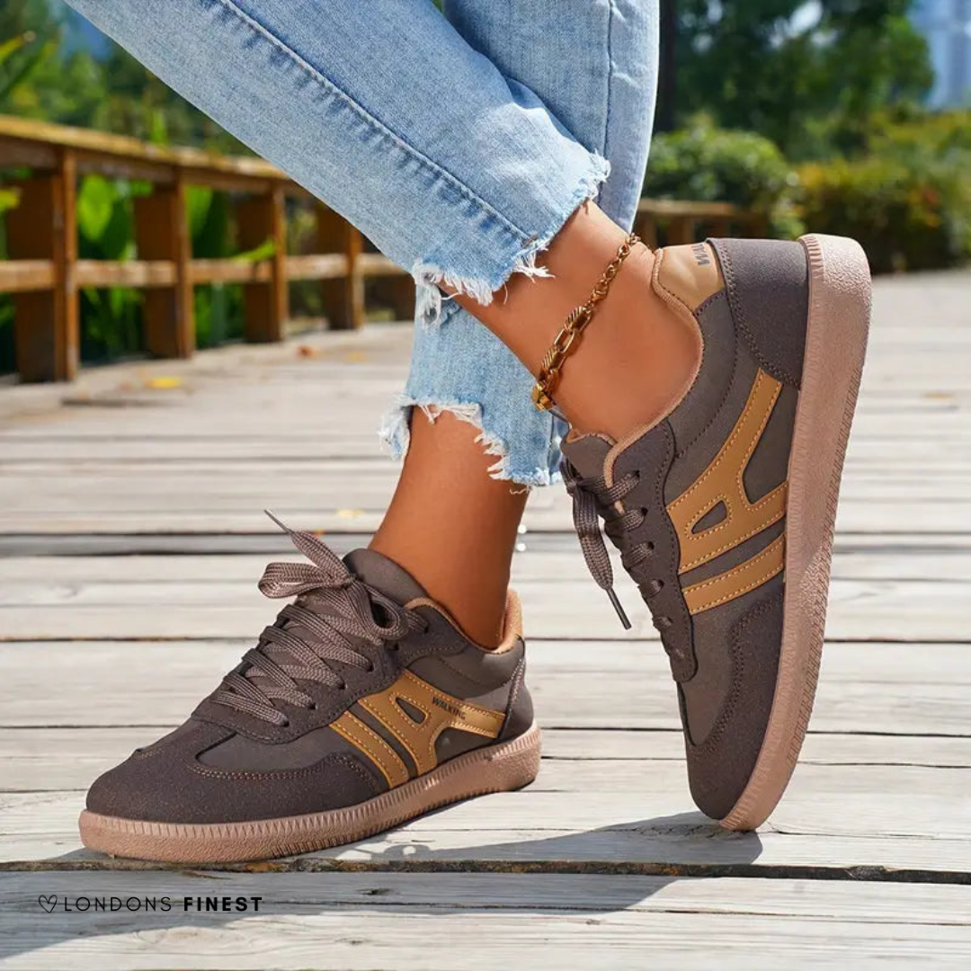 Women's Lace Up Sneakers – Brown