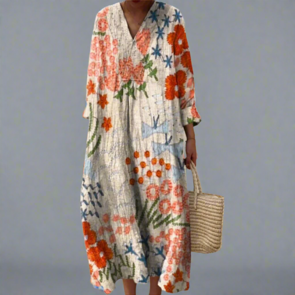 Women's V Neck Maxi Dress
