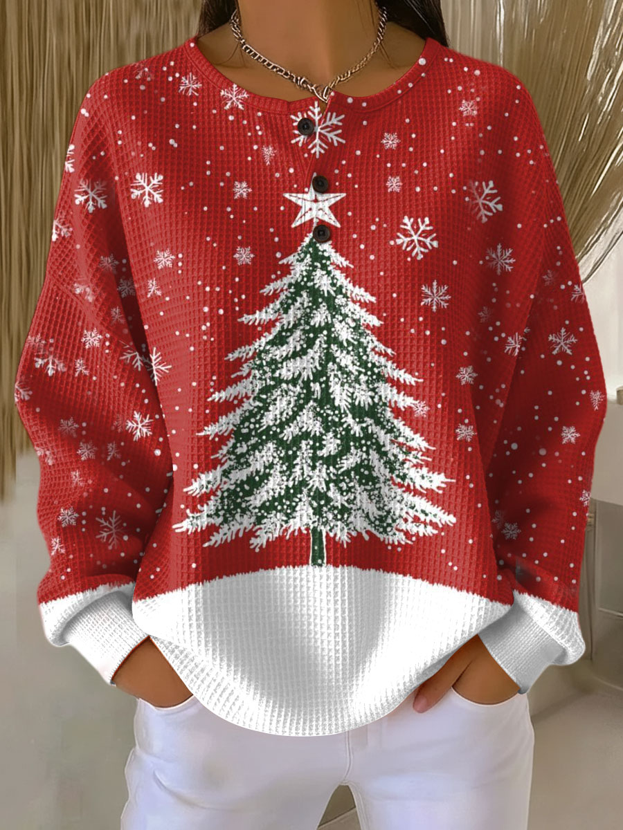 Women's Long Sleeve Sweater – Red
