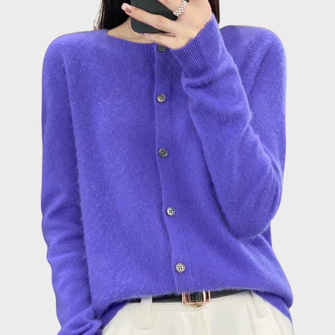 Women's Long Sleeve Cardigan – Purple