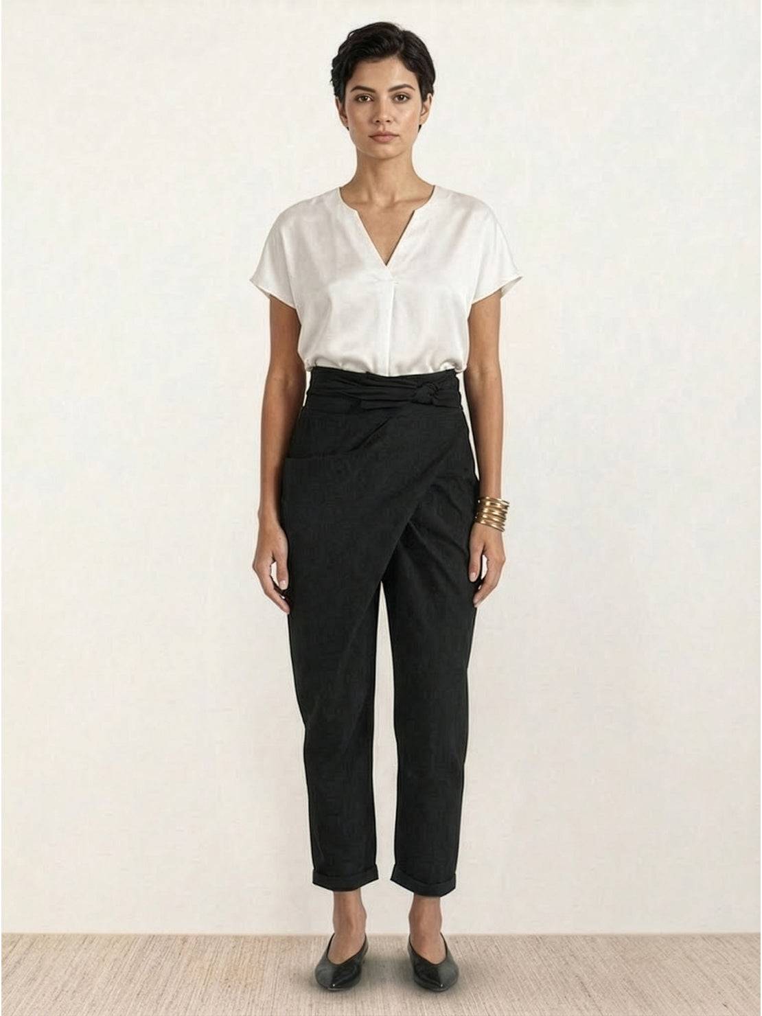 Women's High Waist Cropped Pants
