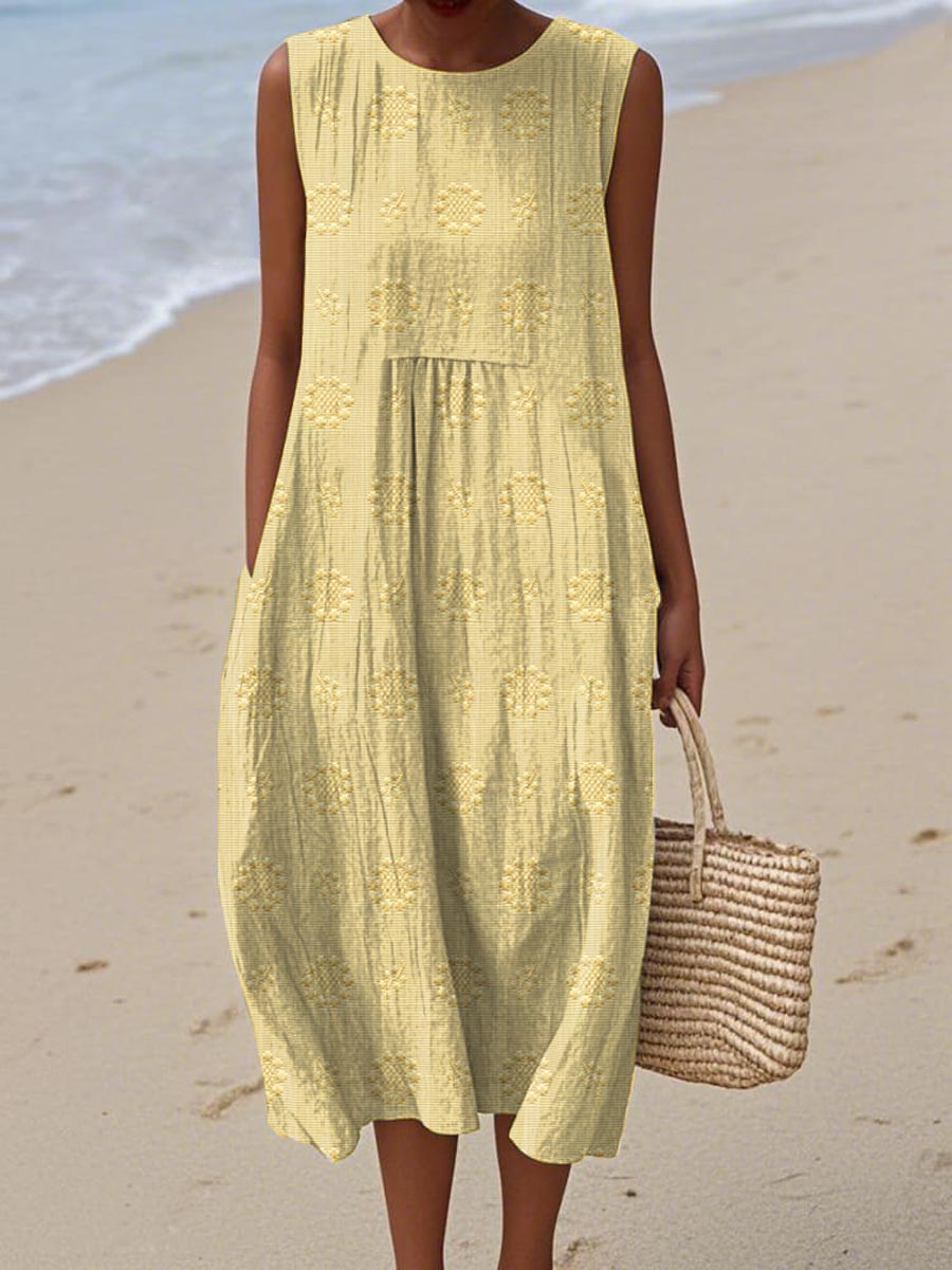 Women's Midi Dress – Light Yellow