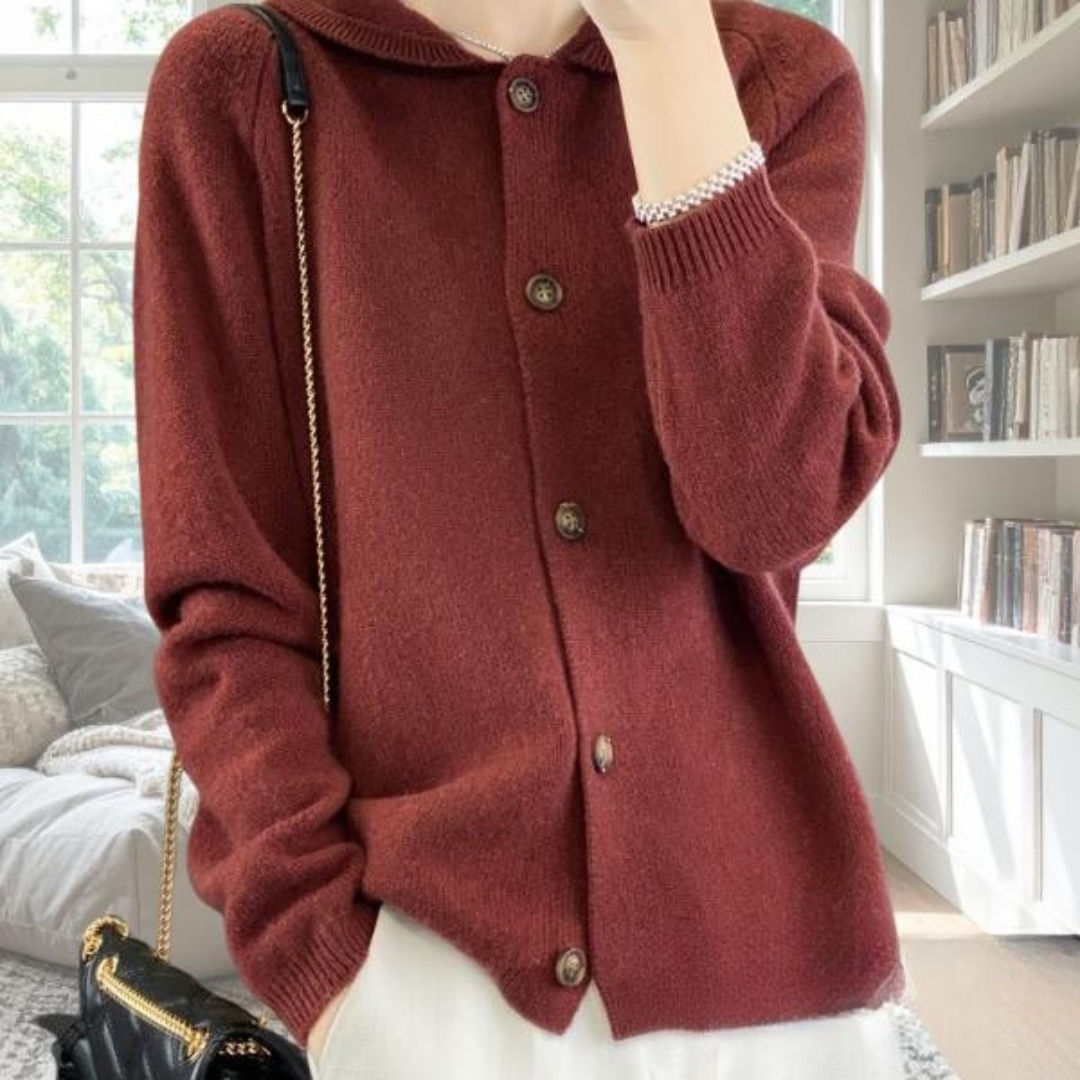 Women's Long Sleeve Cardigan – Red