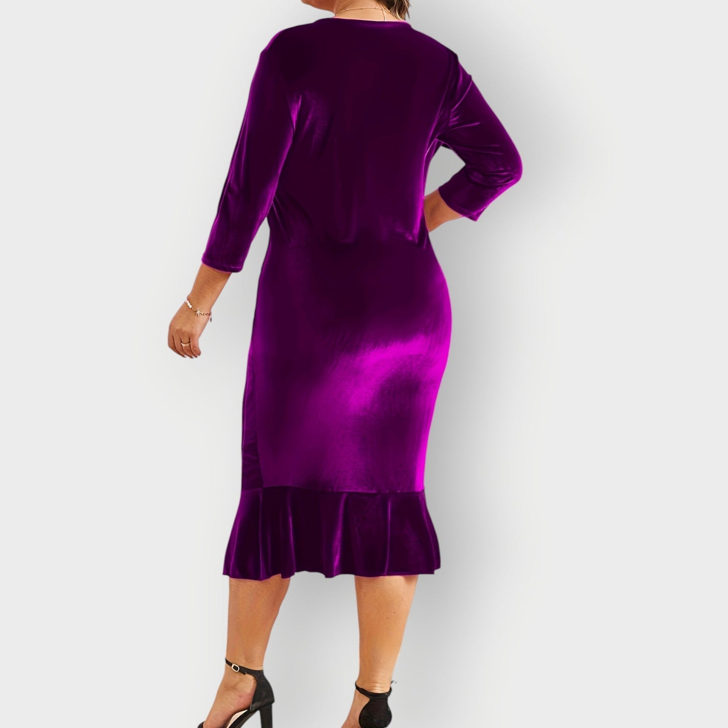 Women's V Neck Midi Dress