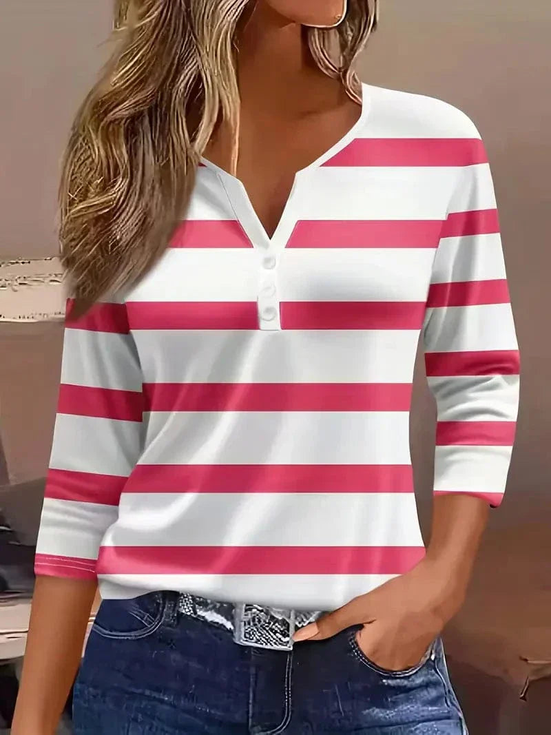 Women's V Neck Blouse – Pink