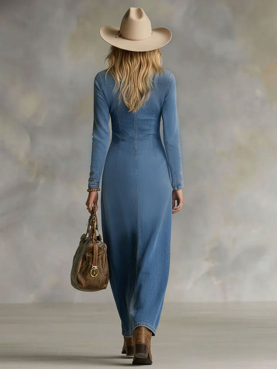 Women's V Neck Maxi Dress