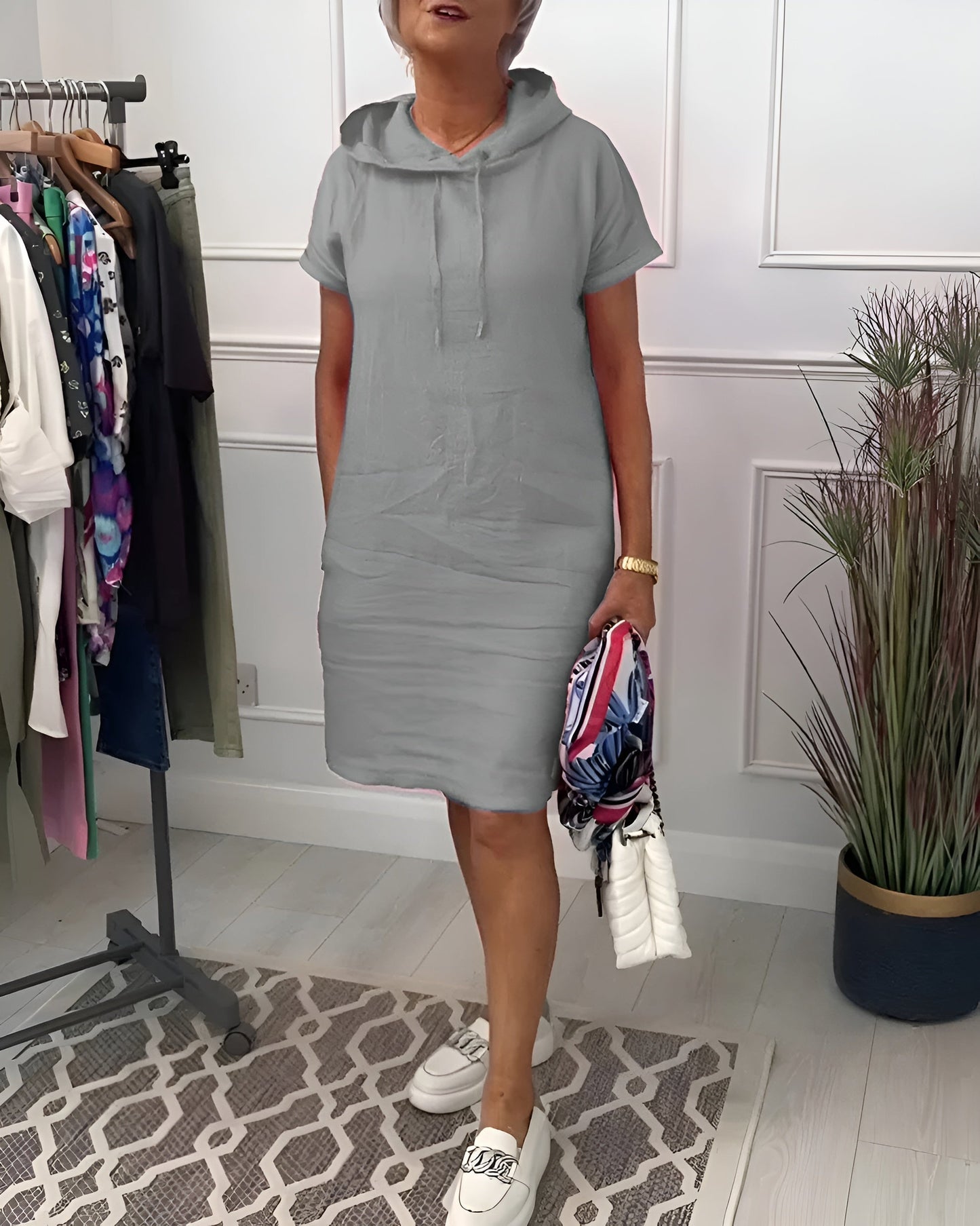 Women's Midi Dress – Grey