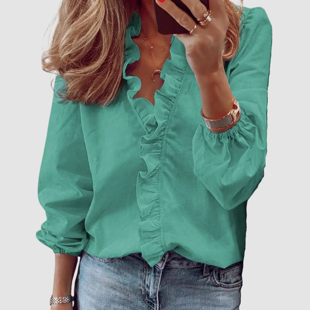 Women's Long Sleeve Blouse – Green