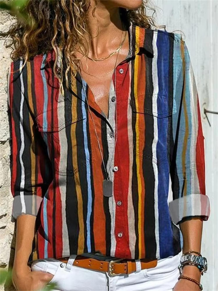 Women's Long Sleeve Blouse – Red