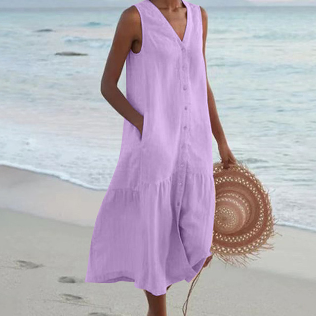 Women's Midi Dress – Purple