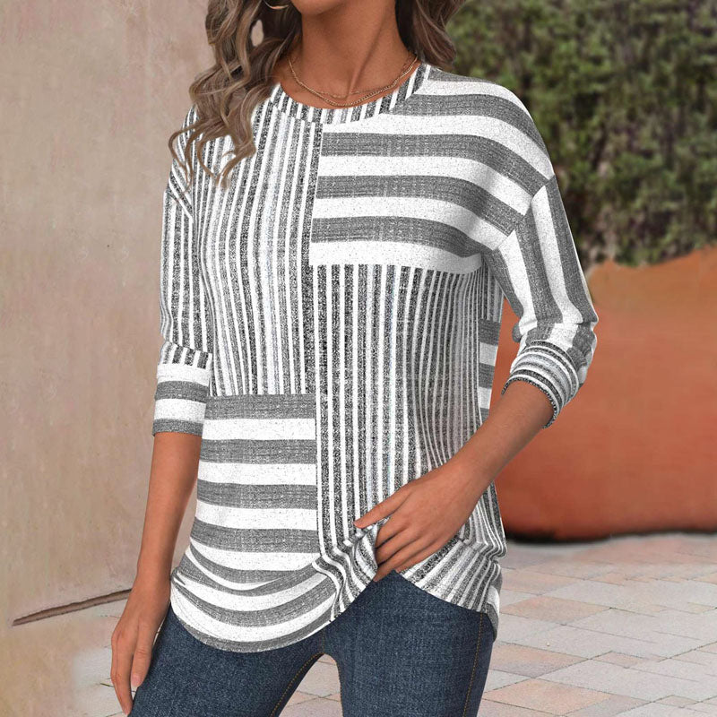 Women's Round Neck Long Sleeve Blouse