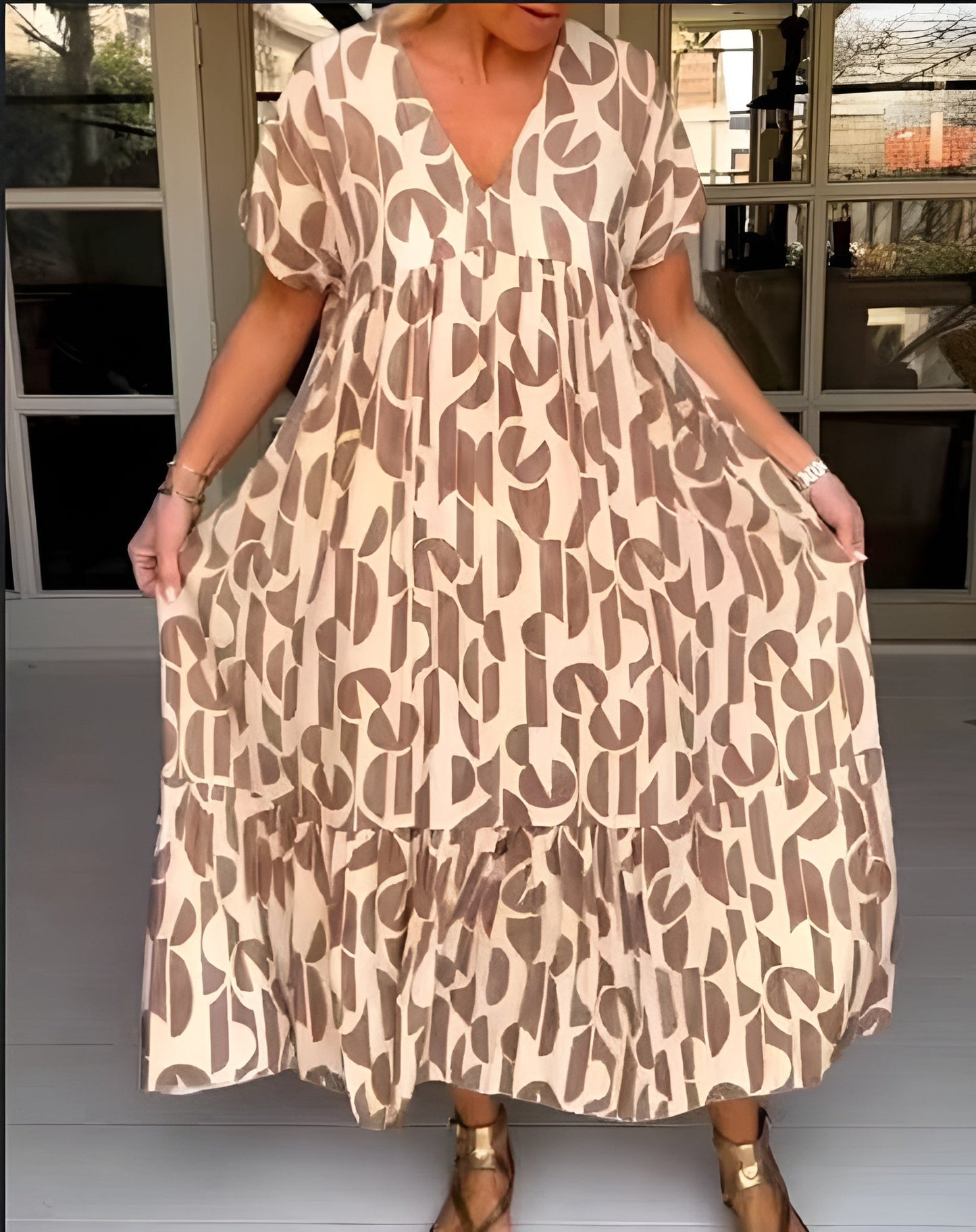 Women's V Neck Maxi Dress
