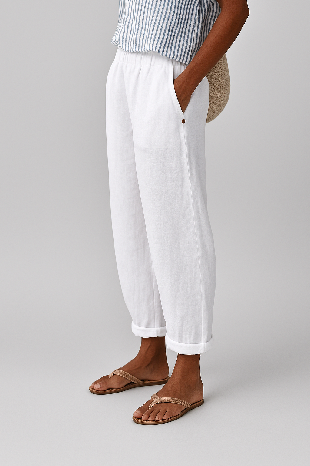 Women's Wide Leg Pants – White
