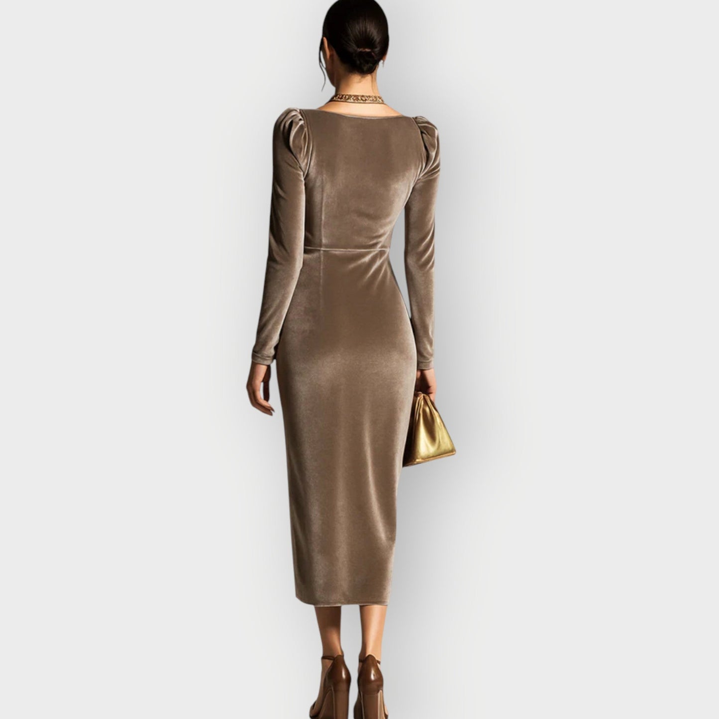 Women's Cowl Neck Midi Dress