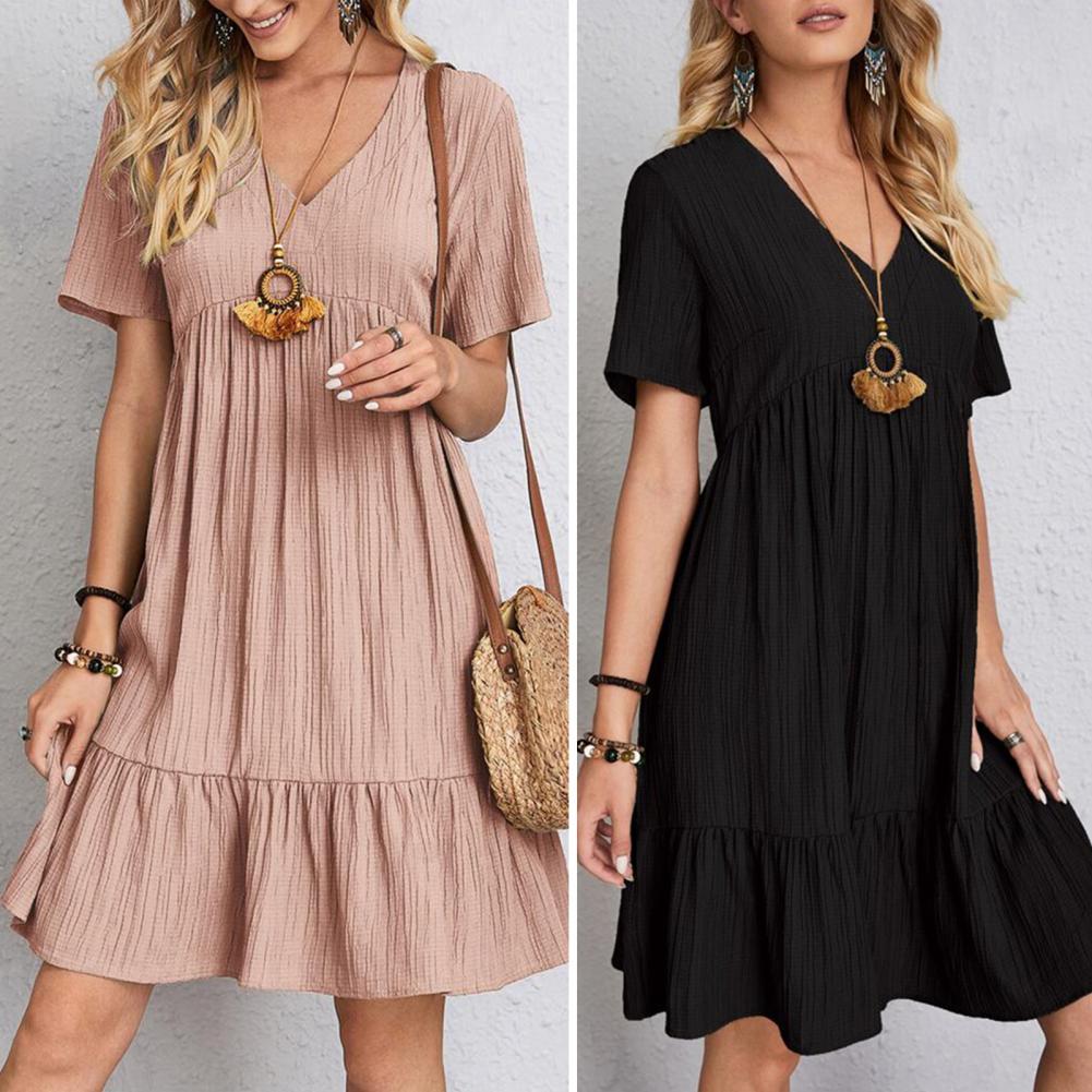 Women's V Neck Mini Dress