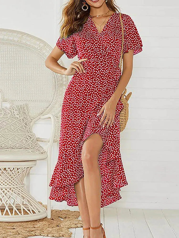 Women's Wrap Midi Dress