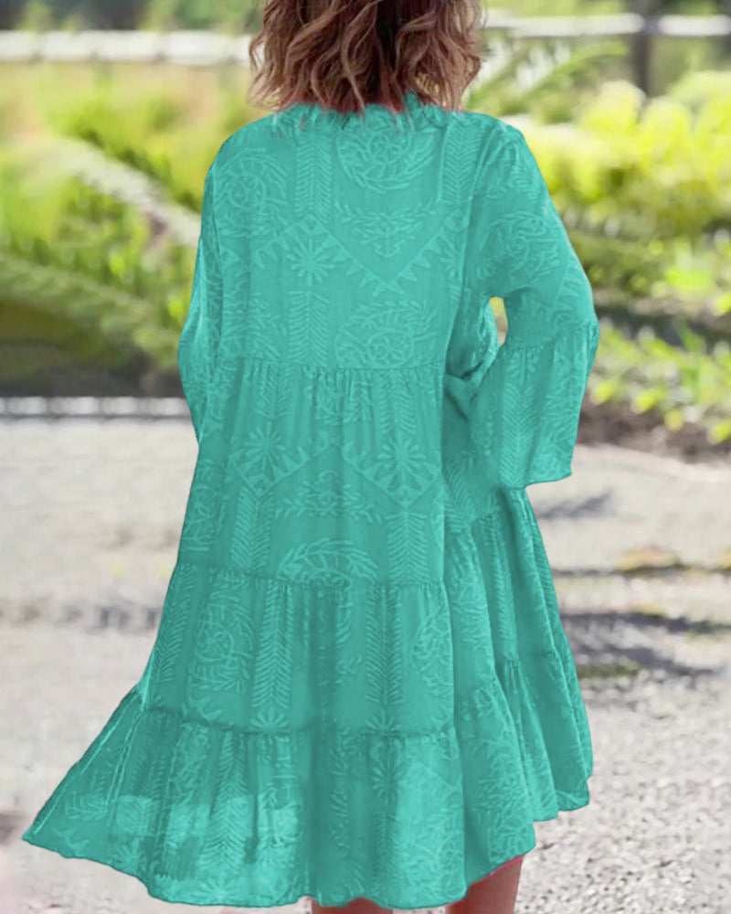 Women's V Neck Midi Dress