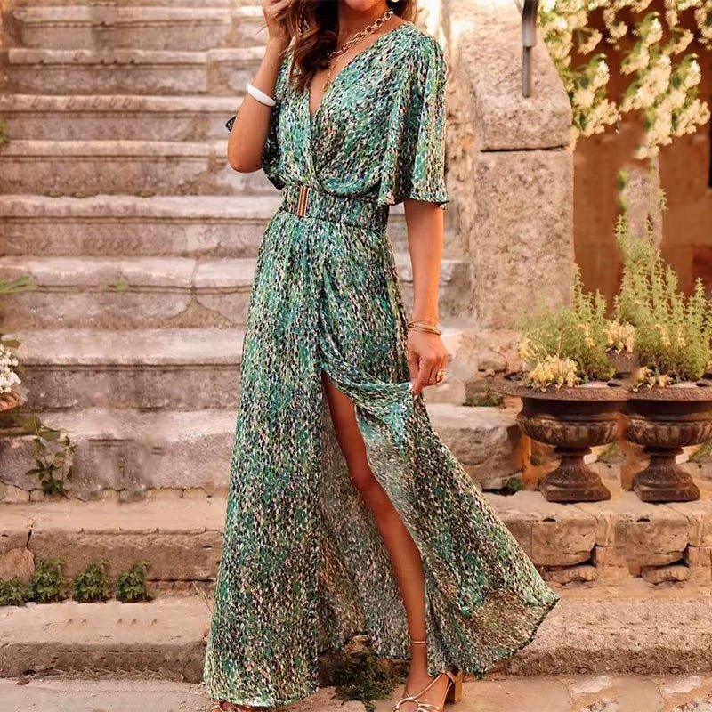 Women's Wrap Maxi Dress – Green