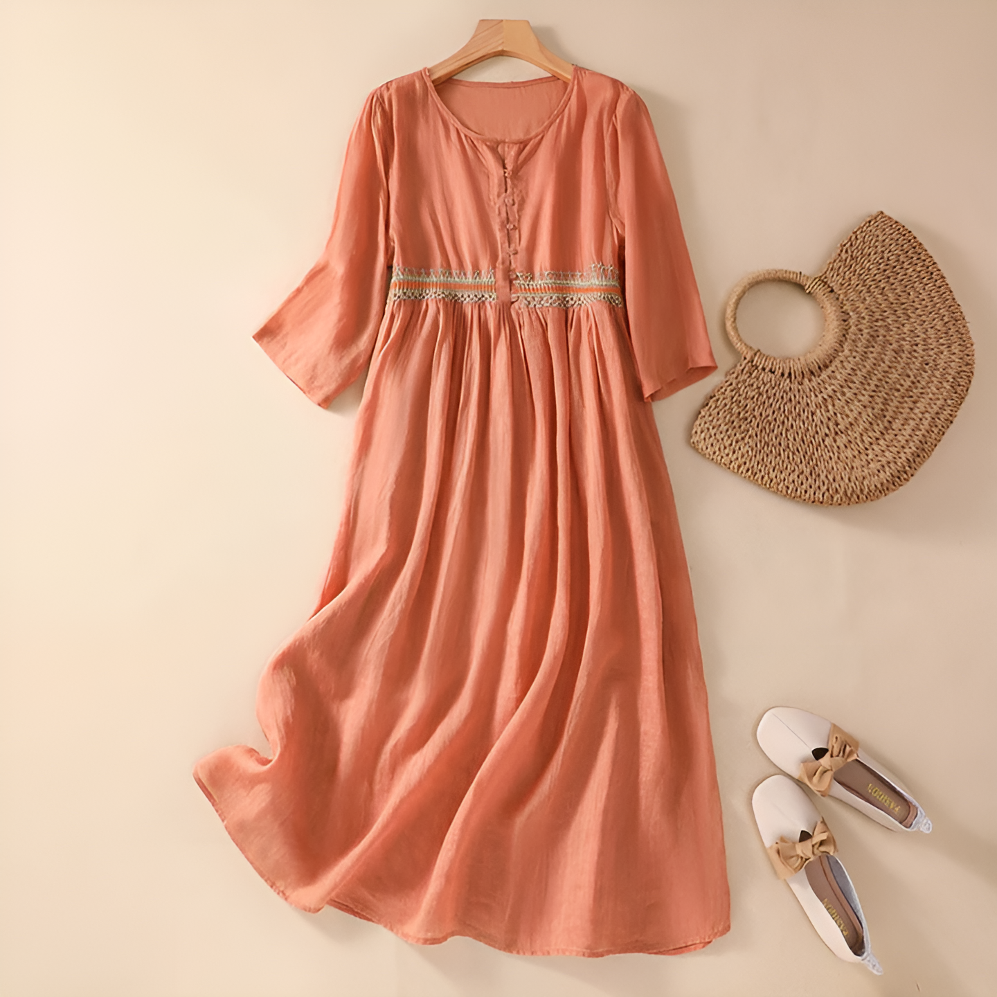 Women's Midi Dress – Orange