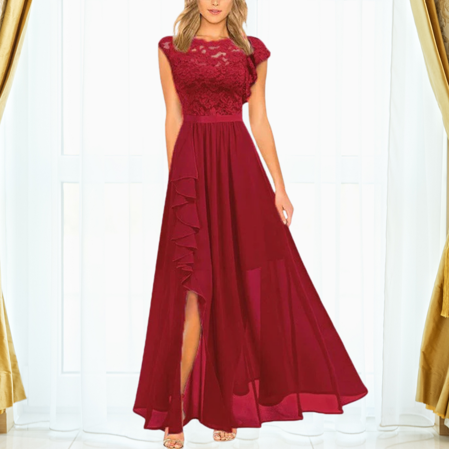Women's Formal Maxi Dress – Red