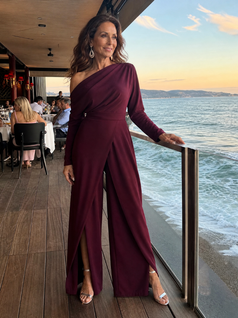 Women's One Shoulder Cocktail Jumpsuit