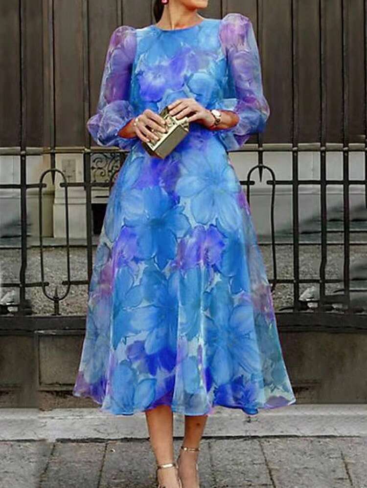 Women's Midi Dress – Blue