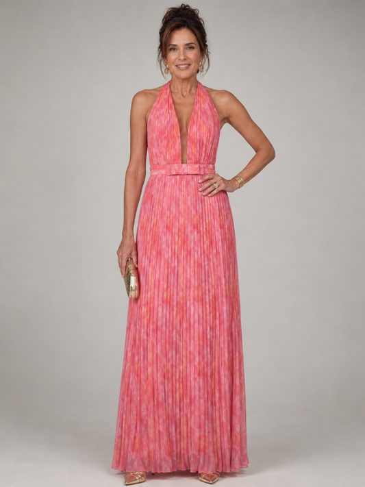 Women's Halter Maxi Dress – Pink