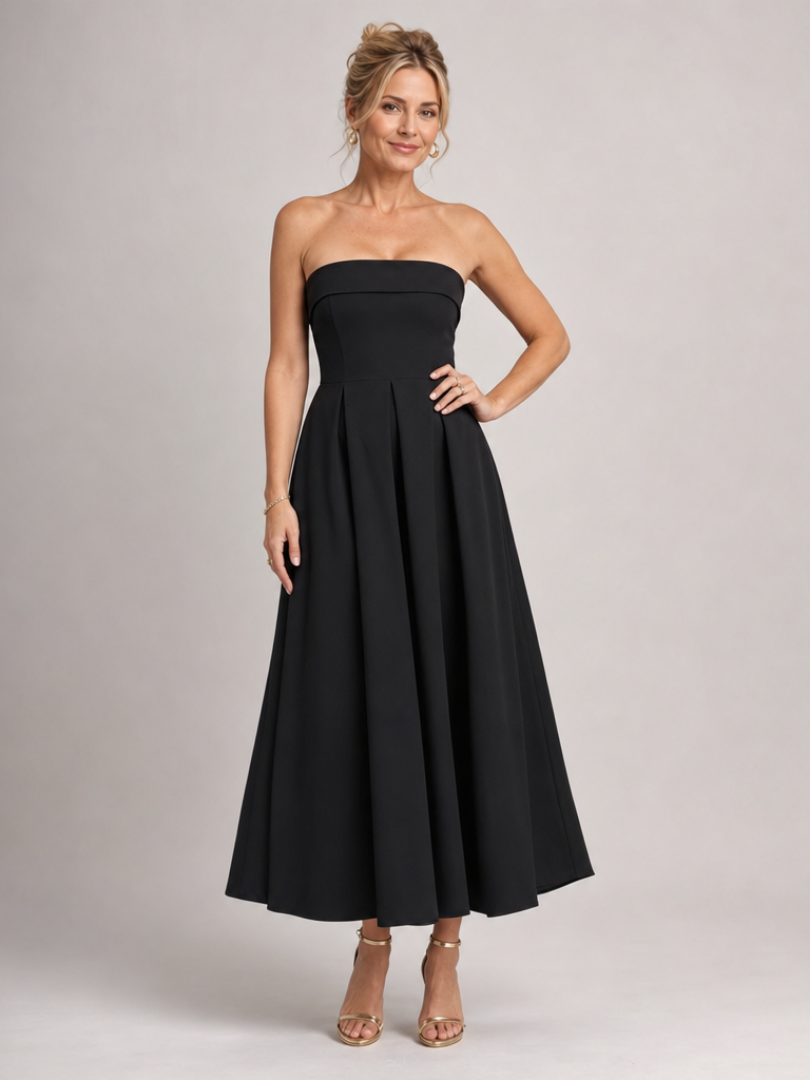 Women's Strapless Formal Midi Dress
