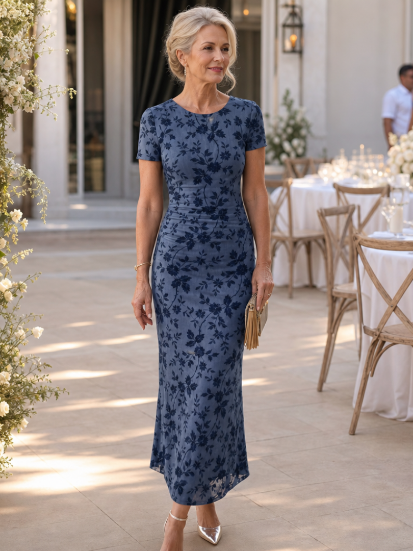 Women's Wedding Guest Midi Dress – Blue