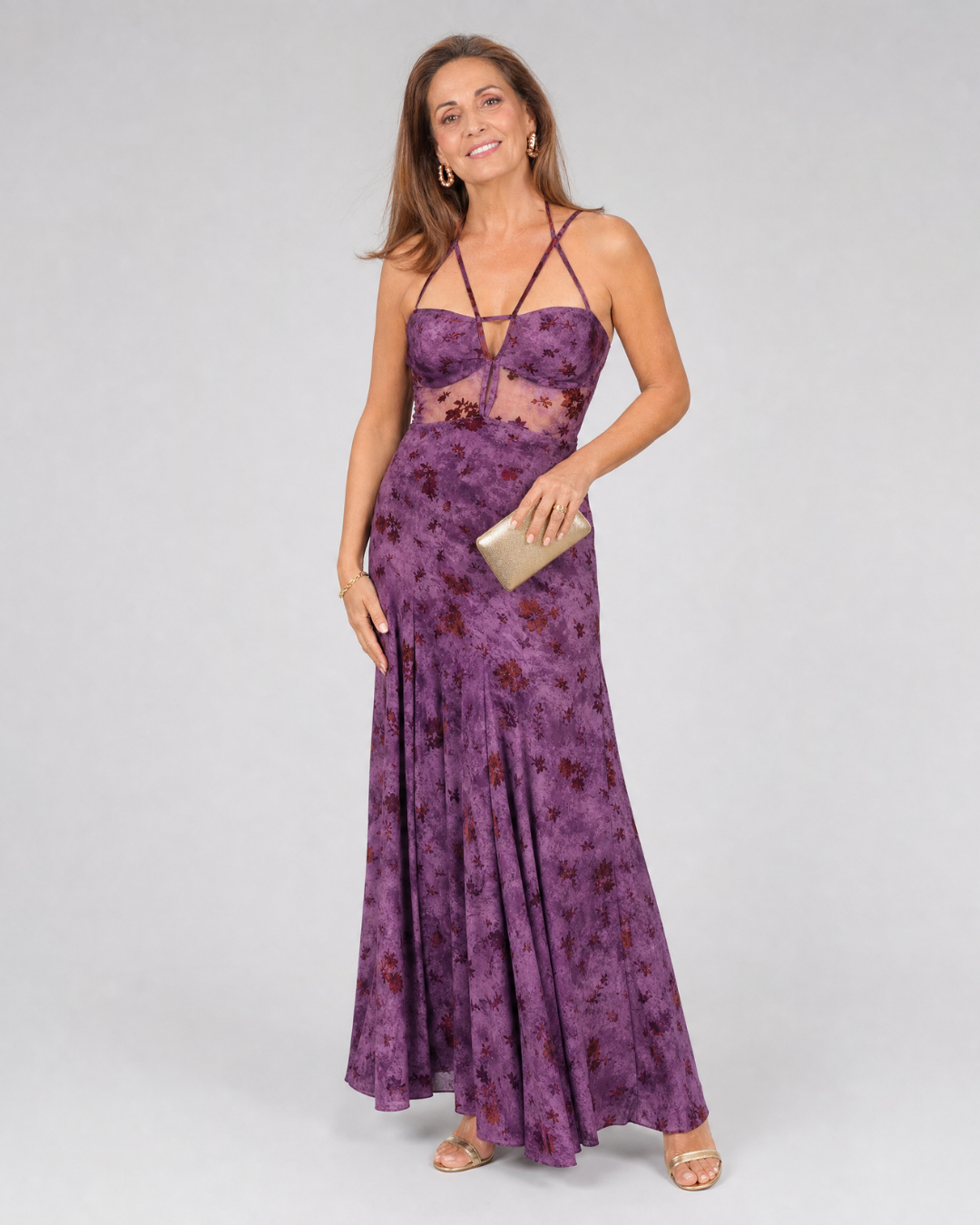 Women's Wedding Guest Midi Dress – Purple