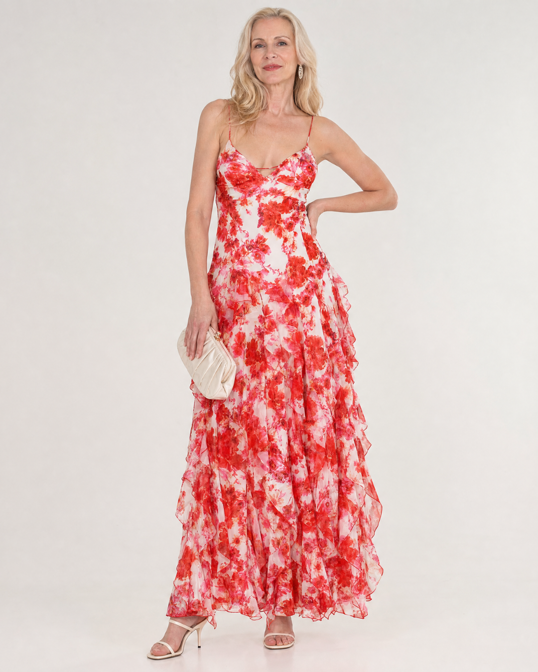 Women's Wedding Guest Midi Dress – Red