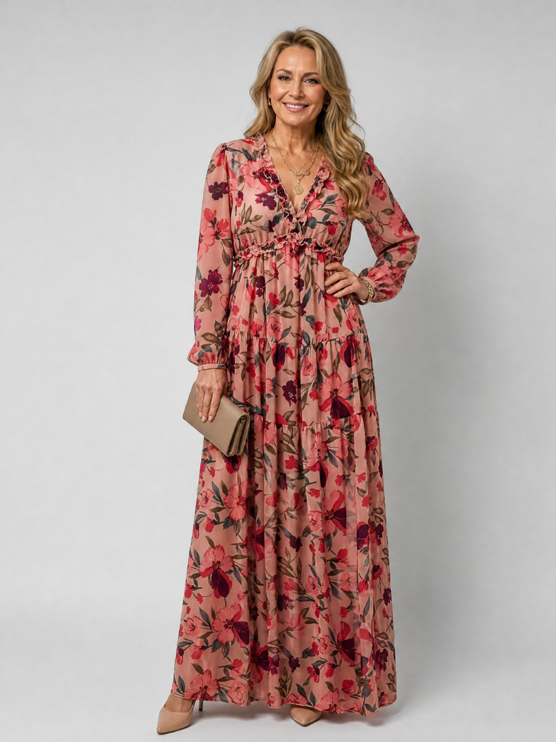 Women's Tiered Maxi Dress – Pink