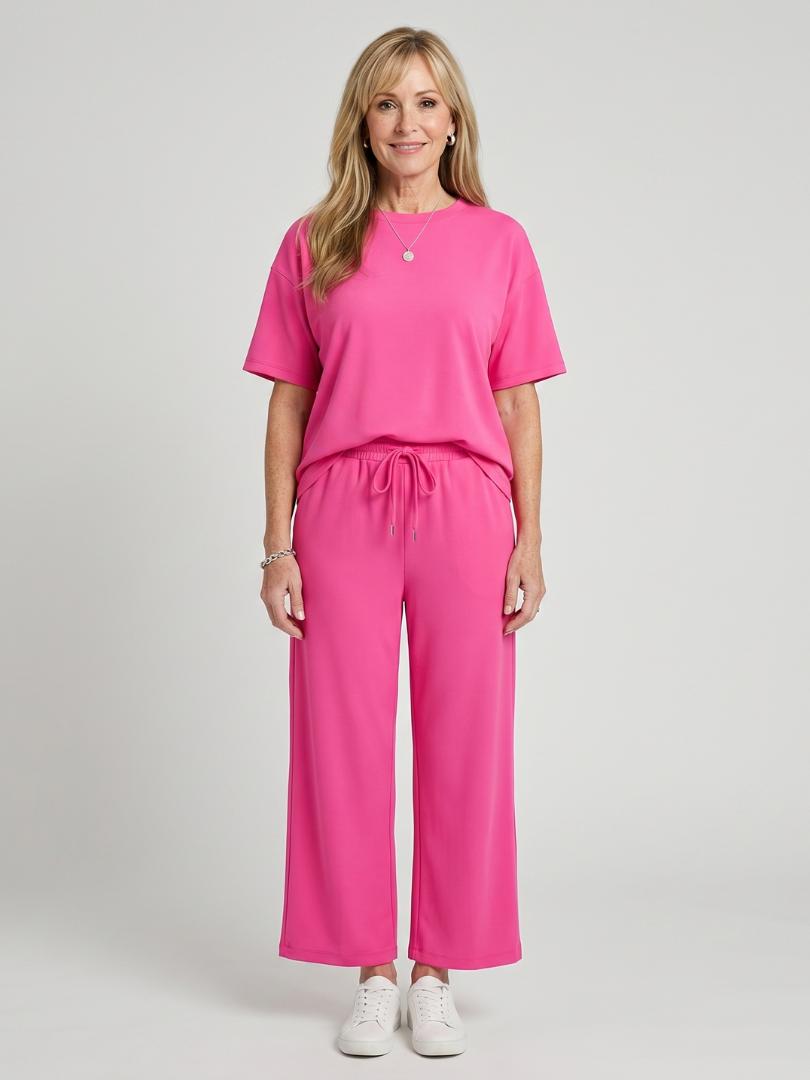 Women's Short Sleeve Summer Short Set – Pink
