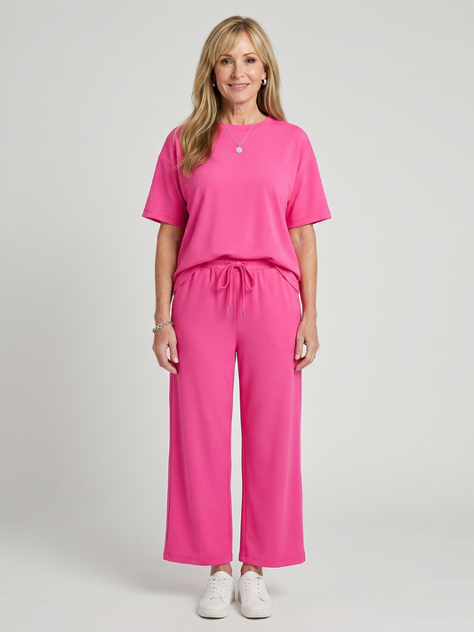 Women's Short Sleeve Summer Short Set – Pink