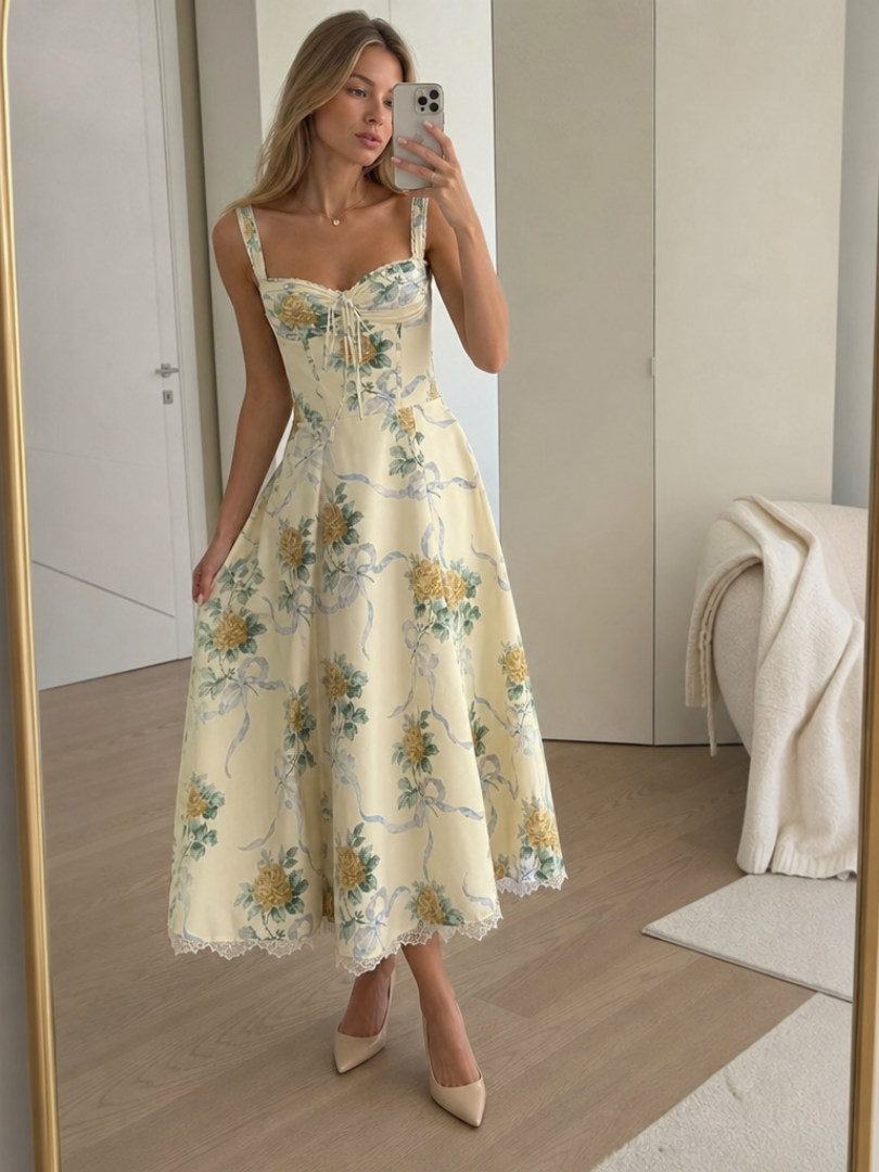 Women's Midi Dress – Beige